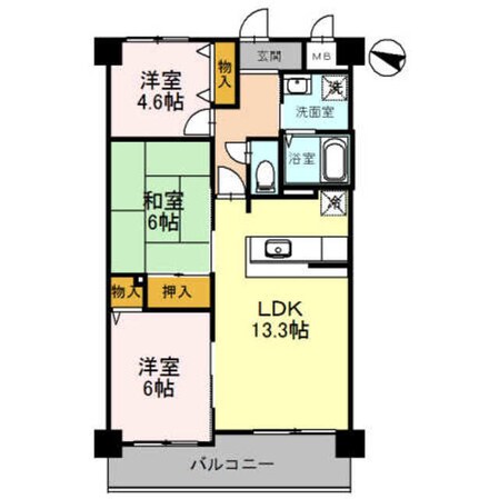 フローラ南館の物件間取画像